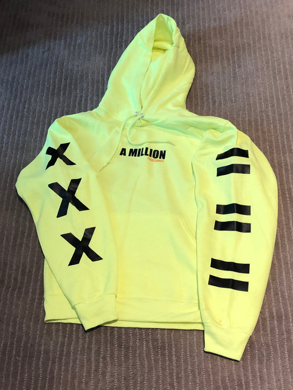 AMILLIONTHOUSANDS - Neon Green hooded sweater